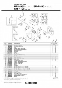 DISTANTIER PT PLACUTE DE FRANA SHIMANO BR-M985