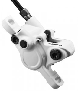 ETRIER FRANA PE DISC SHIMANO ALTUS BR-M355W FATA SAU SPATE HIDRAULICA PT POST MOUNT PLACUTE RESIN ALB AMBALAT IND.