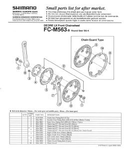 FOAIE SHIMANO FC-M563 22T (5-ARM PCD 94/58MM) ROUND GEAR SG (SILVER) 5-ARM PCD 58MM