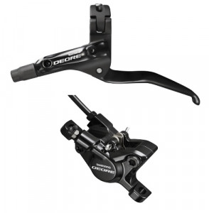 FRANA PE DISC SET ASAMBLAT SHIMANO DEORE LX MANETA BL-T675B(D) BR-T675(S) FARA ADAPTOR PLACUTE RESIN FURTUN SM-BH90SS 1700MM NEGRU ADD. OLIVE & CONNECTING INSERT NEGRU AMBALAT IND.