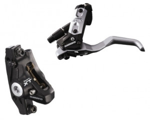 FRANA PE DISC SHIMANO SET ASAMBLAT DEORE XT ST-M775(S) BR-M775(F) CU ADAPTOR SM-MA-F203P/S (RING) PLACUTE METAL FARA ROTOR 203MM FURTUN SM-BH59 850MM VRAC