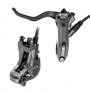FRANA PE DISC SHIMANO SLX SET ASAMBLAT BL-M665(S) BR-M665(F) PT. POST MOUNT PLACUTE RESIN FARA ROTOR FURTUN 1000MM ALB EXTRA OLIVA SI INSERTIE CONECTARE VRAC