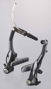 FRANA V-BRAKE SHIMANO BR-M432-L SPATE X-TYPE(SAIBA SUBTIRE IN EXTERIOR) SABOTI S70C SURUBURI 16.0MM GHIDAJ CABLU 90D NEGRU AMBALAT IND.