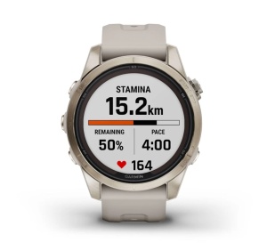 GARMIN Fenix 7S PRO 42mm - Sapphire Solar, Soft Gold, curea Light Sand - Img 11