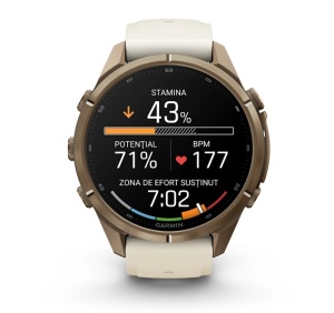 Garmin Fenix 9 Pro - inReach, 43mm Titan Autumn Gold cu curea din silicon Cream/French Gray - Img 4