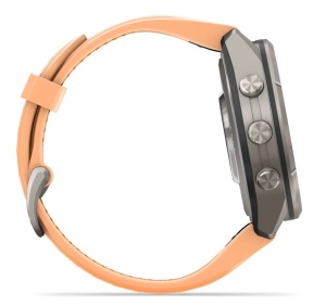 Garmin Fenix 9 Pro - inReach, 43mm Titan cu curea din silicon Shell Pink/Autumn Orange - Img 3