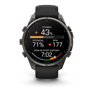 Garmin Fenix 9 Pro - inReach, 47mm Titan DLC Carbon Gray cu curea din silicon Black/Pebble Gray - Img 4