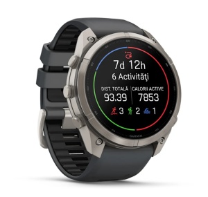 Garmin Fenix 9 Pro - inReach, 51mm Titan, cu curea din silicon Graphite/negru - Img 2