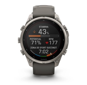 Garmin Fenix 9 Pro - inReach, Solar, 47mm Titan Pebble Gray cu curea din silicon Silver Gray - Img 4
