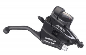 MANETA SCHIMBATOR/FRANA SHIMANO ST-M360-L-2A ACERA STANGA 3-VIT. RAPIDFIRE PLUS CABLU 1800MM 2F-ALLOY PT. V-BRAKE NEGRU VRAC - Img 2