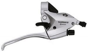 MANETA SCHIMBATOR/FRANA SHIMANO ST-R221 DREAPTA 8 VIT. PT. GHIDON DE SOSEA DREPT CABLU 2050MM PT. V-BRAKE (NECESITA MODULATOR DE PUTERE) ARGINTIU VRAC