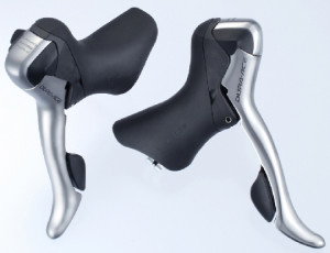 MANETE SCHIMBATOR/FRANA SHIMANO DURA ACE ST-7801 10X3 VIT. CABLU SCHIMBATOR/FRANA LUNGIME STANDARD HI-TECH GRAY (FARA GUIDE & JOINT) PT. CADRU ALLOY AMBALAT IND.