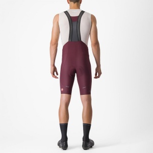 Pantaloni scurti cu bretele Castelli Espresso, Visiniu, L - Img 2