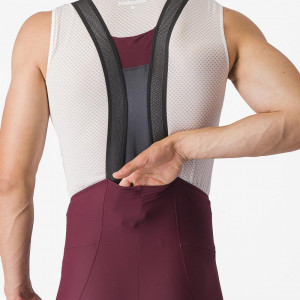 Pantaloni scurti cu bretele Castelli Espresso, Visiniu, XL - Img 6