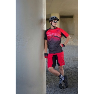 Pantaloni scurti Force MTB-11, bazon detasabil, Rosu/Negru, XXXL - Img 11
