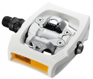 PEDALE SHIMANO PD-T400 SPD CU CATADIOPTRII CU PLACUTE SM-SH56 ALB AMBALAT IND.