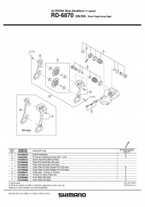 PLACA AX ANSAMBLU SHIMANO RD-6870-GS - Img 2