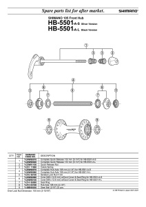 QUICK RELEASE SHIMANO HB-5501-L COMPLET 133MM 5-1/4"