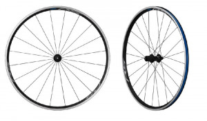 ROTI SHIMANO WH-RS100 FATA & SPATE 20H/24H PT. 10/11 VIT. OLD 100/130MM JANTA CLINCHER NEGRU (CU BANDA) QR 168MM NEGRU AMBALAT IND.