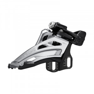 SCHIMBATOR FATA SHIMANO DEORE FD-M4100-E DUBLU PT. 2X10 VIT. PRINDERE E-TYPE (FARA BB PLATE) SIDE SWING TRAGERE PRIN FATA UNGHI CS 66-69 CL:48.8/51.8MM AMBALAT IND.