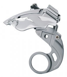 SCHIMBATOR FATA SHIMANO DEORE LX FD-M580-E TRIPLU PT. 9 VIT. PE SPATE TOP SWING TRAGERE DUBLA E-TYPE PT. BB BSA UNGHI CS 66-69 PT. 44T AMBALAT IND.