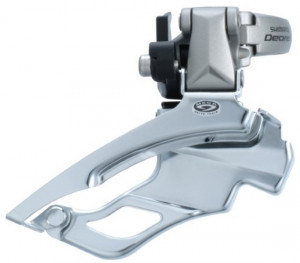 SCHIMBATOR FATA SHIMANO DEORE LX FD-M581A TRIPLU PT. 9 VIT. PE SPATE DOWN SWING TRAGERE DUBLA COLIER 34.9MM UNGHI CS 66-69 PT. 44/48T CL 50MM VRAC