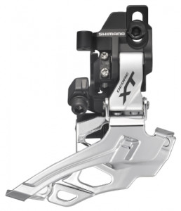 SCHIMBATOR FATA SHIMANO DEORE XT FD-M786D-S DUBLU DOWN SWING TRAGERE DUBLA PT. 10 VIT. PE SPATE DIRECT MOUNT UNGHI CS 66-69 PT. PINION MARE 38-44T ARGINTIU AMBALAT IND.