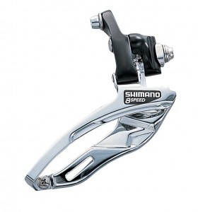 SCHIMBATOR FATA SHIMANO SORA FD-R443A-L TRIPLU PT. 8 VIT. PE SPATE PT. GHIDON DE SOSEA DREPT BRAZED-ON NEGRU VRAC