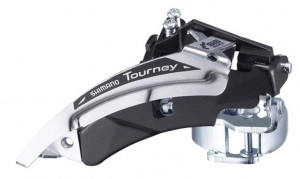 SCHIMBATOR FATA SHIMANO TOURNEY FD-TX50-6 TRIPLU PT. 6/7 VIT. PE SPATE TOP SWING TRAGERE DUBLA COLIER 34.9MM (CU ADAPTOR 31.8MM & 28.6MM) PT. 42-34-24T CL 47.5/50MM UNGHI CS 66-69 AMBALAT IND.
