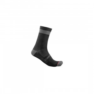 Sosete Castelli Alpha 18, Negru/Antracit, S/M, 36-39