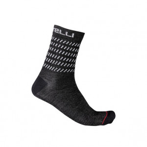 Sosete Castelli Go 15, Negru/Alb, S/M, 36-39 - Img 2