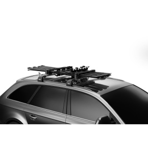 Suport 6 perechi schiuri Thule SnowPack Black 7326 cu prindere pe bare transversale aluminiu cu profil T - Img 3