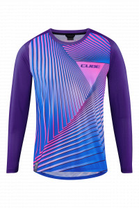 TRICOU CICLISM CUBE VERTEX ROUND NECK JERSEY L/S BLUE PINK XL