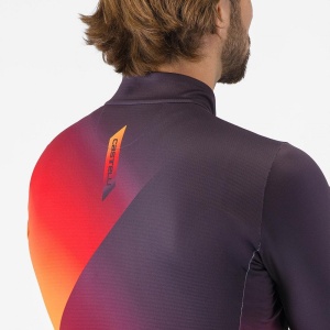 Tricou cu maneca lunga Castelli Amplify Thermal Mov/Rosu/Galben M - Img 3