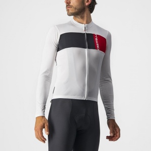 Tricou cu maneca lunga Castelli Prologo 7 LS, Alb/Negru/Rosu, S