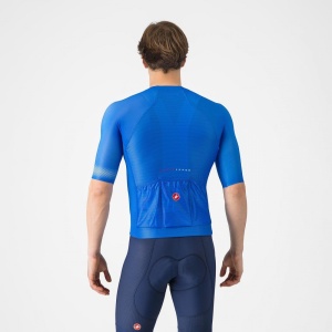 Tricou cu maneca scurta Castelli Climbers A/C, pentru barbati, albastru Italia/albastru belgian, M - Img 4