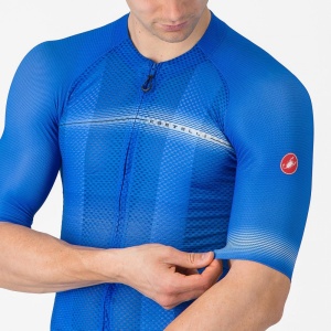 Tricou cu maneca scurta Castelli Climbers A/C, pentru barbati, albastru Italia/albastru belgian, XL - Img 2