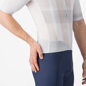 Tricou cu maneca scurta Castelli Climbers A/C, pentru barbati, gri argintiu/rosu, M - Img 3