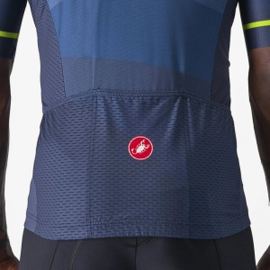 Tricou cu maneca scurta Castelli Orizzonte, Albastru/Verde, XL - Img 4