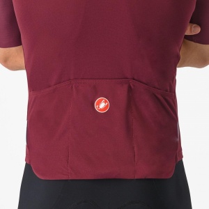 Tricou cu maneca scurta Castelli Prologo 7, Visiniu/Alb/Galben, XL - Img 3
