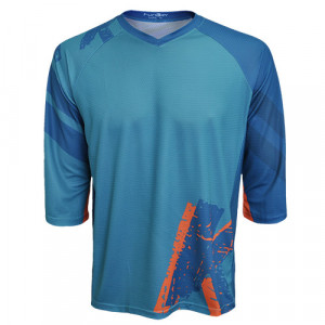 Tricou FUNKIER Dolomiti-K Enduro Kids 3/4 sleeve - Green/Orange 14 ani