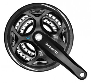 ANGRENAJ PEDALIER SHIMANO ALTUS FC-M311-L 48X38X28T BRAT 175MM PT. 7/8 VIT. PE SPATE PT. LANT HG CU CG COMPATIBIL CHAINCASE NEGRU AMBALAT IND.