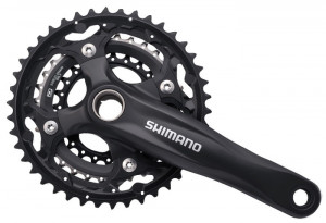 ANGRENAJ PEDALIER SHIMANO FC-M552-L 42X32X24T BRAT 175MM PT. 10 VIT. PE SPATE CONSTRUCTIE 2-PIECE CU CG INCOMPATIBIL CHAINCASE CU BUTUC PEDALIER NEGRU AMBALAT IND.