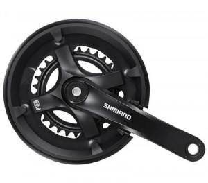 ANGRENAJ PEDALIER SHIMANO TOURNEY FC-TY501-2 46X30T BRAT 170MM PT. 7/8 VIT. PE SPATE CU CG INCL. SURUBURI DE FIXARE INCOMPATIBIL CHAIN CASE NEGRU AMBALAT IND.