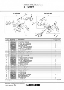 ANSAMBLU CORP MANETA SHIMANO ST-M960 DREAPTA - Img 1