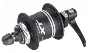 BUTUC CU DINAM SHIMANO DEORE XT DH-T785-1D 6V-1.5W 32H OLD 100MM QR 133MM PT. ROTOR CENTER LOCK FARA PROTECTIE PT. MONTURA DISCULUI NEGRU AMBALAT IND.