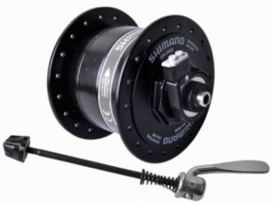BUTUC CU DINAM SHIMANO DH-2N35-QR 6V/2.4W 36H OLD 100MM TERMINAL E2 NEGRU AMBALAT IND.
