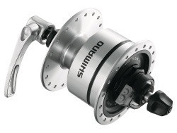 BUTUC CU DINAM SHIMANO DH-2N72 QR 6V-2.4W 32H 100X108MM CLEAR COATING AMBALAT IND.