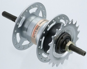 BUTUC CU VITEZE INTERNE SHIMANO NEXUS SG-3R40 3 VIT. 36H 126.8X176.8MM (PT. TIJA DE 86.85MM) DX (VOPSEA REZISTENTA LA COROZIUNE) VRAC
