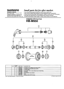 CAPAT SHIMANO HB-M950